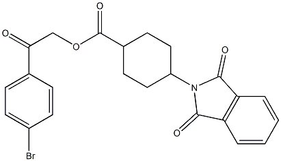 2-(4-bromophenyl)-2-oxoethyl 4-(1,3-dioxo-1,3-dihydro-2H-isoindol-2-yl)cyclohexanecarboxylate,,结构式