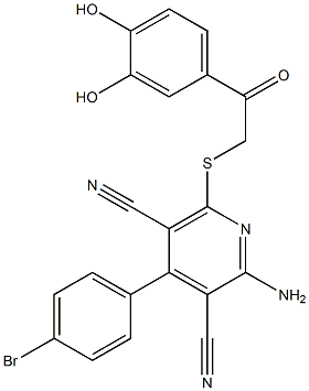 2-amino-4-(4-bromophenyl)-6-{[2-(3,4-dihydroxyphenyl)-2-oxoethyl]sulfanyl}-3,5-pyridinedicarbonitrile
