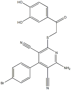  2-amino-4-(4-bromophenyl)-6-{[2-(3,4-dihydroxyphenyl)-2-oxoethyl]sulfanyl}-3,5-pyridinedicarbonitrile