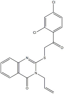 3-allyl-2-{[2-(2,4-dichlorophenyl)-2-oxoethyl]sulfanyl}-4(3H)-quinazolinone 结构式