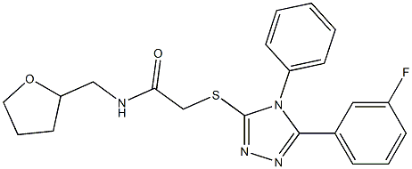 2-{[5-(3-fluorophenyl)-4-phenyl-4H-1,2,4-triazol-3-yl]sulfanyl}-N-(tetrahydro-2-furanylmethyl)acetamide Struktur