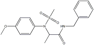 N-benzyl-2-[4-methoxy(methylsulfonyl)anilino]propanamide 化学構造式