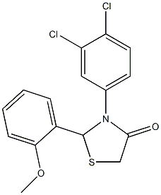 3-(3,4-dichlorophenyl)-2-(2-methoxyphenyl)-1,3-thiazolidin-4-one Structure