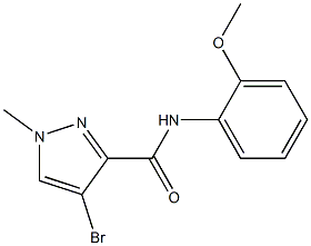 4-bromo-N-(2-methoxyphenyl)-1-methyl-1H-pyrazole-3-carboxamide,,结构式