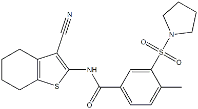 N-(3-cyano-4,5,6,7-tetrahydro-1-benzothien-2-yl)-4-methyl-3-(pyrrolidin-1-ylsulfonyl)benzamide