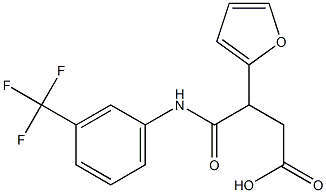 4-oxo-3-tetrahydrofuran-2-yl-4-[3-(trifluoromethyl)anilino]butanoic acid 化学構造式