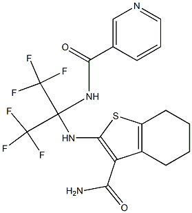 N-[1-{[3-(aminocarbonyl)-4,5,6,7-tetrahydro-1-benzothien-2-yl]amino}-2,2,2-trifluoro-1-(trifluoromethyl)ethyl]nicotinamide|