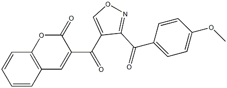 3-{[3-(4-methoxybenzoyl)-4-isoxazolyl]carbonyl}-2H-chromen-2-one 化学構造式