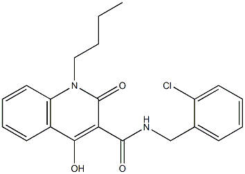 1-butyl-N-(2-chlorobenzyl)-4-hydroxy-2-oxo-1,2-dihydro-3-quinolinecarboxamide 化学構造式