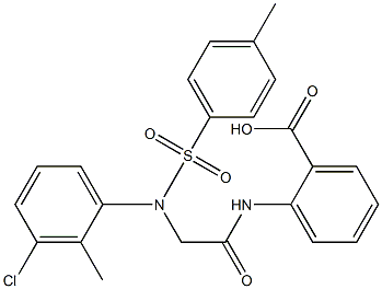 2-[({3-chloro-2-methyl[(4-methylphenyl)sulfonyl]anilino}acetyl)amino]benzoic acid Struktur