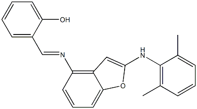 2-({[2-(2,6-dimethylanilino)-1-benzofuran-4-yl]imino}methyl)phenol 结构式