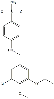 4-[(3-chloro-5-ethoxy-4-methoxybenzyl)amino]benzenesulfonamide 结构式