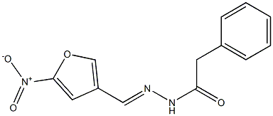 N'-({5-nitro-3-furyl}methylene)-2-phenylacetohydrazide 化学構造式