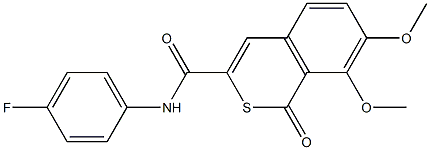 N-(4-fluorophenyl)-7,8-dimethoxy-1-oxo-1H-isothiochromene-3-carboxamide|