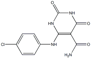 6-(4-chloroanilino)-2,4-dioxo-1,2,3,4-tetrahydro-5-pyrimidinylformamide,,结构式