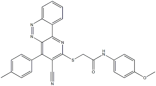 2-{[3-cyano-4-(4-methylphenyl)pyrido[3,2-c]cinnolin-2-yl]sulfanyl}-N-(4-methoxyphenyl)acetamide,,结构式