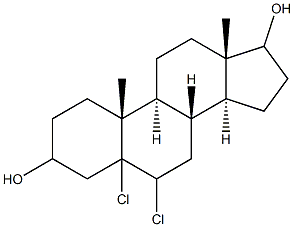5,6-dichloroandrostane-3,17-diol,,结构式