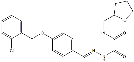 2-(2-{4-[(2-chlorobenzyl)oxy]benzylidene}hydrazino)-2-oxo-N-(tetrahydro-2-furanylmethyl)acetamide,,结构式