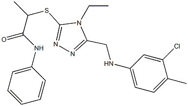  2-[(5-{[(3-chloro-4-methylphenyl)amino]methyl}-4-ethyl-4H-1,2,4-triazol-3-yl)sulfanyl]-N-phenylpropanamide