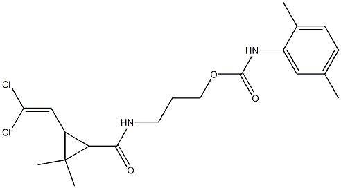 3-({[3-(2,2-dichlorovinyl)-2,2-dimethylcyclopropyl]carbonyl}amino)propyl 2,5-dimethylphenylcarbamate Structure