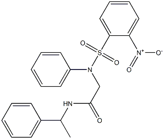 2-[({2-nitrophenyl}sulfonyl)(phenyl)amino]-N-(1-phenylethyl)acetamide Struktur