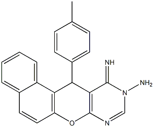 11-imino-12-(4-methylphenyl)-11H-benzo[5,6]chromeno[2,3-d]pyrimidin-10(12H)-ylamine,,结构式