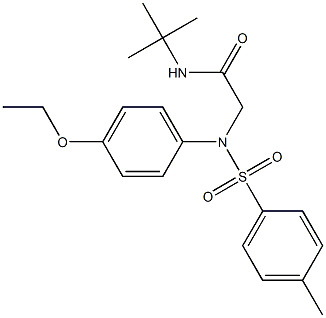 N-(tert-butyl)-2-{4-ethoxy[(4-methylphenyl)sulfonyl]anilino}acetamide 化学構造式