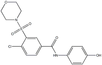 4-chloro-N-(4-hydroxyphenyl)-3-(4-morpholinylsulfonyl)benzamide,,结构式