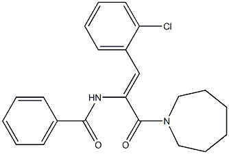 N-[1-(1-azepanylcarbonyl)-2-(2-chlorophenyl)vinyl]benzamide,,结构式