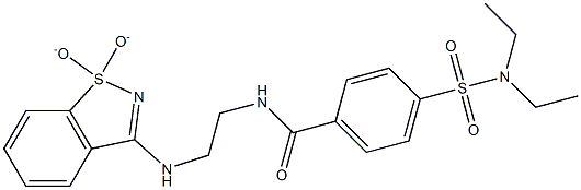 4-[(diethylamino)sulfonyl]-N-{2-[(1,1-dioxido-1,2-benzisothiazol-3-yl)amino]ethyl}benzamide Struktur