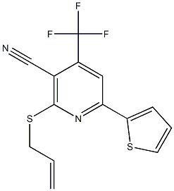 2-(allylsulfanyl)-6-(2-thienyl)-4-(trifluoromethyl)nicotinonitrile Struktur