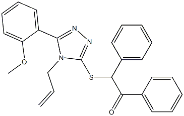 2-{[4-allyl-5-(2-methoxyphenyl)-4H-1,2,4-triazol-3-yl]sulfanyl}-1,2-diphenylethanone Struktur