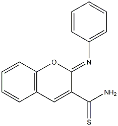 2-(phenylimino)-2H-chromene-3-carbothioamide,,结构式