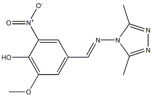 4-{[(3,5-dimethyl-4H-1,2,4-triazol-4-yl)imino]methyl}-2-nitro-6-methoxyphenol Structure