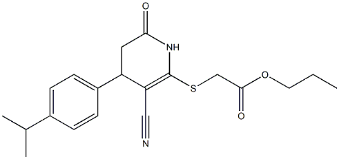 propyl {[3-cyano-4-(4-isopropylphenyl)-6-oxo-1,4,5,6-tetrahydro-2-pyridinyl]sulfanyl}acetate 结构式