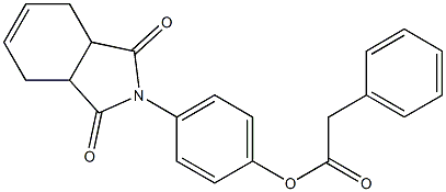 4-(1,3-dioxo-1,3,3a,4,7,7a-hexahydro-2H-isoindol-2-yl)phenyl phenylacetate Structure