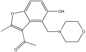 1-[5-hydroxy-2-methyl-4-(4-morpholinylmethyl)-1-benzofuran-3-yl]ethanone Struktur