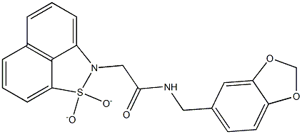 N-(1,3-benzodioxol-5-ylmethyl)-2-(1,1-dioxido-2H-naphtho[1,8-cd]isothiazol-2-yl)acetamide Struktur