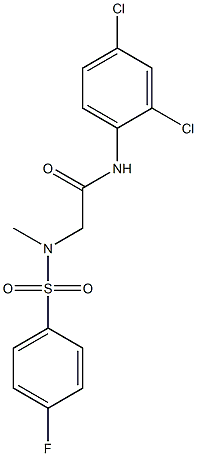 N-(2,4-dichlorophenyl)-2-[[(4-fluorophenyl)sulfonyl](methyl)amino]acetamide Struktur