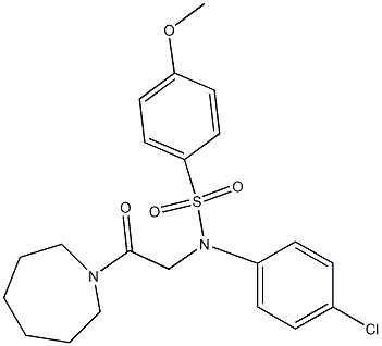 N-[2-(1-azepanyl)-2-oxoethyl]-N-(4-chlorophenyl)-4-methoxybenzenesulfonamide 化学構造式