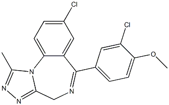 8-chloro-6-(3-chloro-4-methoxyphenyl)-1-methyl-4H-[1,2,4]triazolo[4,3-a][1,4]benzodiazepine,,结构式