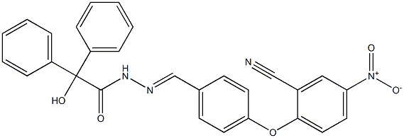 N'-(4-{2-cyano-4-nitrophenoxy}benzylidene)-2-hydroxy-2,2-diphenylacetohydrazide Structure