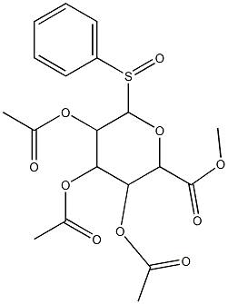 methyl 3,4,5-tris(acetyloxy)-6-(phenylsulfinyl)tetrahydro-2H-pyran-2-carboxylate Structure