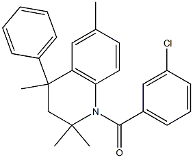 1-(3-chlorobenzoyl)-2,2,4,6-tetramethyl-4-phenyl-1,2,3,4-tetrahydroquinoline Structure