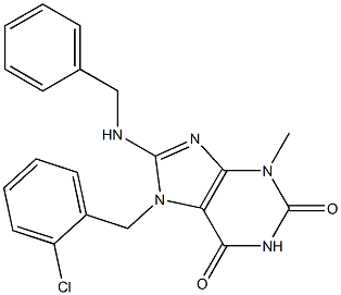 8-(benzylamino)-7-(2-chlorobenzyl)-3-methyl-3,7-dihydro-1H-purine-2,6-dione Structure