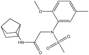 N-bicyclo[2.2.1]hept-2-yl-2-[2-methoxy-5-methyl(methylsulfonyl)anilino]acetamide Structure