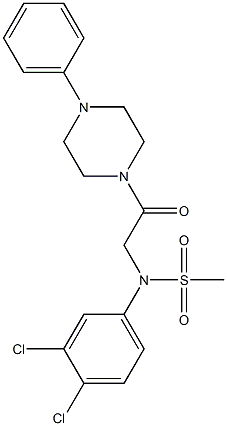 N-(3,4-dichlorophenyl)-N-[2-oxo-2-(4-phenyl-1-piperazinyl)ethyl]methanesulfonamide 化学構造式