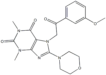 7-[2-(3-methoxyphenyl)-2-oxoethyl]-1,3-dimethyl-8-(4-morpholinyl)-3,7-dihydro-1H-purine-2,6-dione Structure