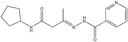 N-cyclopentyl-3-[(3-pyridinylcarbonyl)hydrazono]butanamide,,结构式