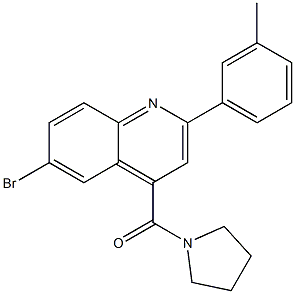 6-bromo-2-(3-methylphenyl)-4-(1-pyrrolidinylcarbonyl)quinoline Structure